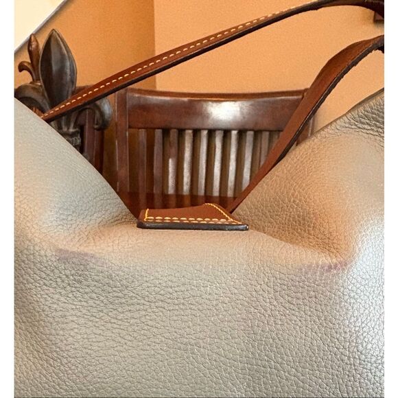 DOONEY & BOURKE - Derby Grey Pebbled Leather Hobo/Brown Vacchetta Leather Trim - Picture 13 of 15